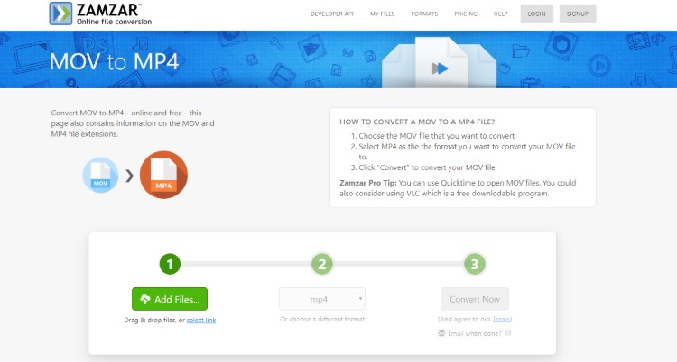 convert mov file to mp4